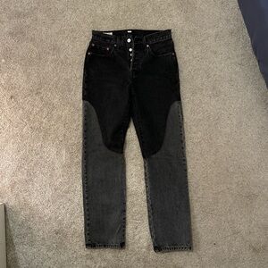 Levi's Black and Gray Straight Leg Jeans